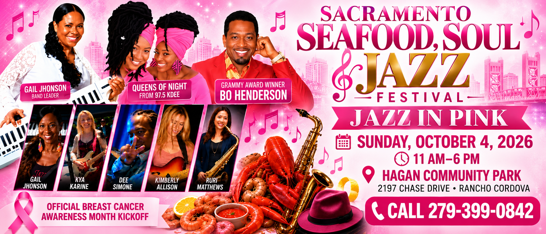 Sacramento Seafood, Soul and Jazz Festival on Sunday, October 4, 2026 at Hagan Community Park