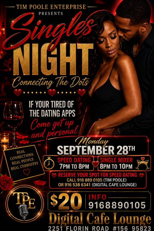 Couple featured on the Singles Night flyer